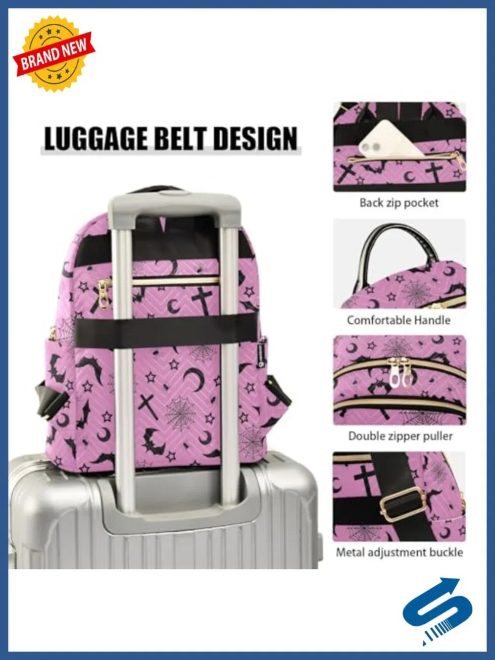 Quilted Polyester Mini Backpack Purse for Women Daypack
